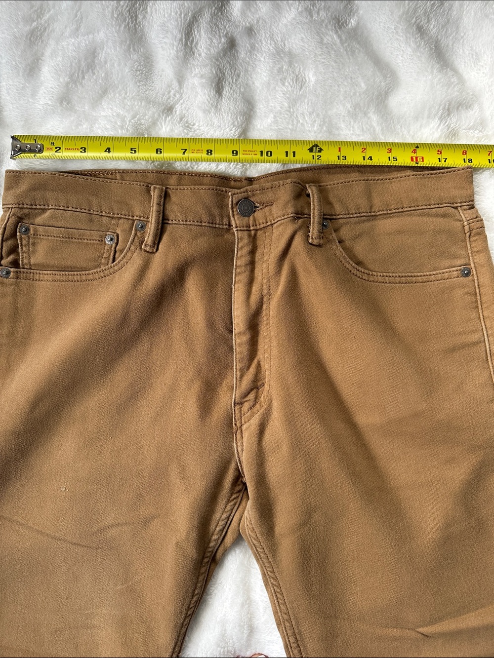 LEVI’S 513 MensTan Straight-Leg Canvas Chinos with Stretch 36x29 Trusted Brand - Picture 16 of 17